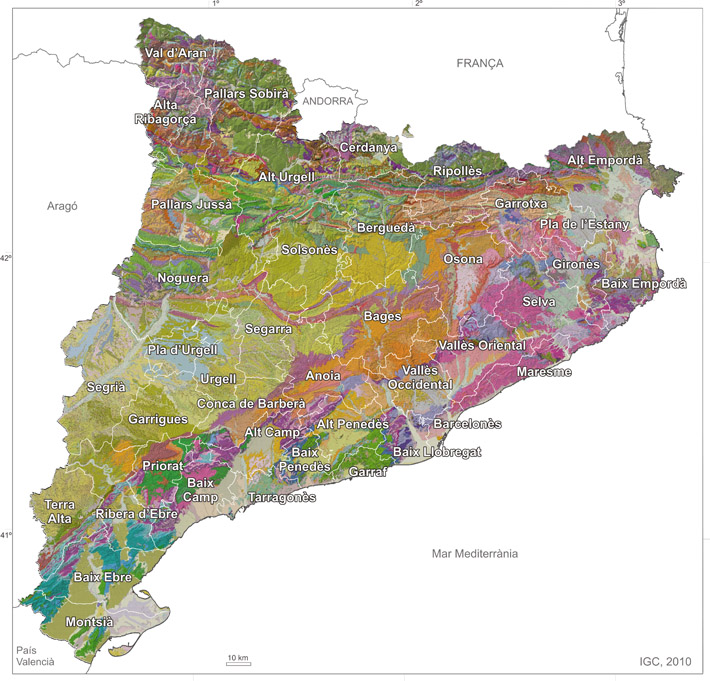 Mapa geològic comarcal de Catalunya 1:50.000